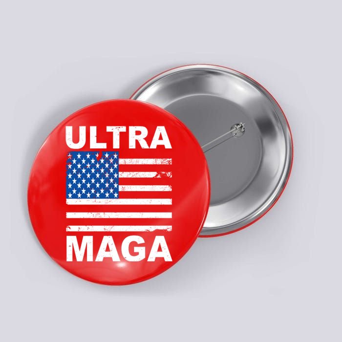 Ultra Maga Trump USA Flag Button