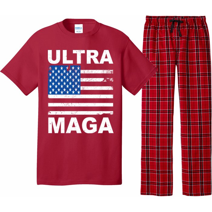 Ultra Maga Trump USA Flag Pajama Set