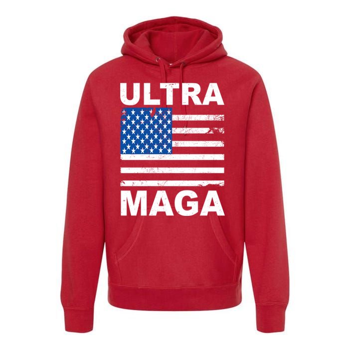 Ultra Maga Trump USA Flag Premium Hoodie