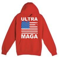 Ultra Maga Trump USA Flag Premium Pullover Hoodie