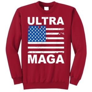 Ultra Maga Trump USA Flag Tall Sweatshirt