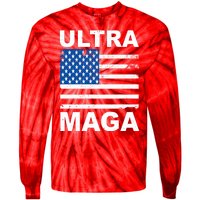 Ultra Maga Trump USA Flag Tie-Dye Long Sleeve Shirt