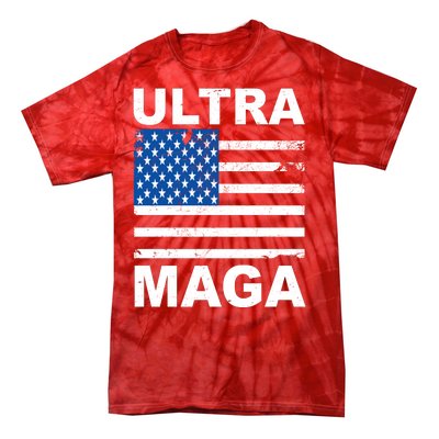 Ultra Maga Trump USA Flag Tie-Dye T-Shirt