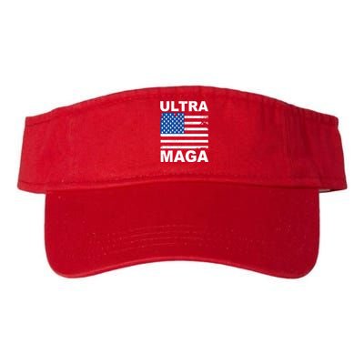 Ultra Maga Trump USA Flag Valucap Bio-Washed Visor