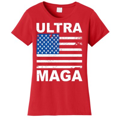 Ultra Maga Trump USA Flag Women's T-Shirt