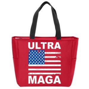 Ultra Maga Trump USA Flag Zip Tote Bag