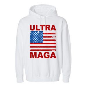 Ultra Maga Trump USA Flag Garment-Dyed Fleece Hoodie