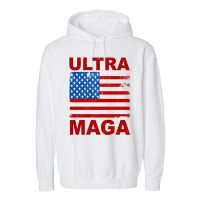 Ultra Maga Trump USA Flag Garment-Dyed Fleece Hoodie