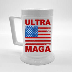 Ultra Maga Trump USA Flag Beer Stein