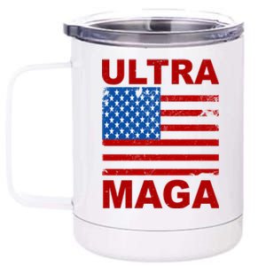 Ultra Maga Trump USA Flag 12 oz Stainless Steel Tumbler Cup