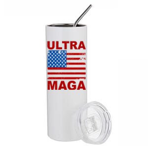 Ultra Maga Trump USA Flag Stainless Steel Tumbler