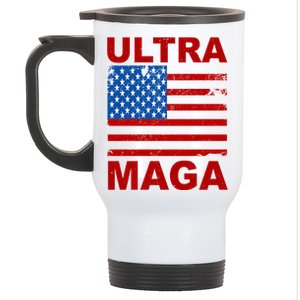 Ultra Maga Trump USA Flag Stainless Steel Travel Mug