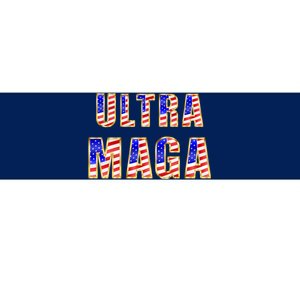 Ultra MAGA USA Gold Flag Font Trump 2024 Anti Biden Bumper Sticker