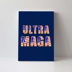 Ultra MAGA USA Gold Flag Font Trump 2024 Anti Biden Canvas