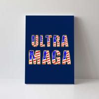 Ultra MAGA USA Gold Flag Font Trump 2024 Anti Biden Canvas