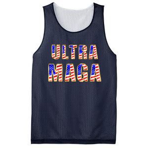 Ultra MAGA USA Gold Flag Font Trump 2024 Anti Biden Mesh Reversible Basketball Jersey Tank