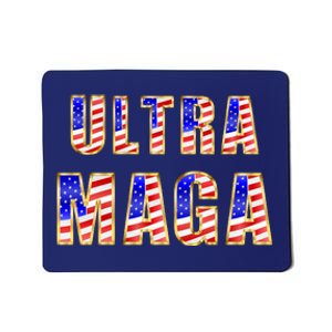 Ultra MAGA USA Gold Flag Font Trump 2024 Anti Biden Mousepad