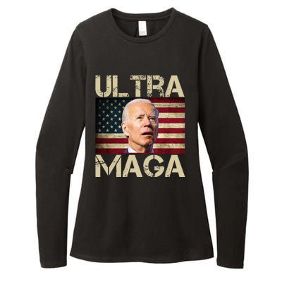 Ultra Maga Usa Flag Joe Biden Funny Womens CVC Long Sleeve Shirt