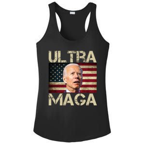 Ultra Maga Usa Flag Joe Biden Funny Ladies PosiCharge Competitor Racerback Tank