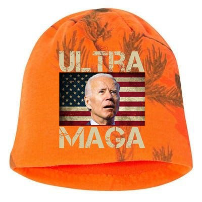 Ultra Maga Usa Flag Joe Biden Funny Kati - Camo Knit Beanie