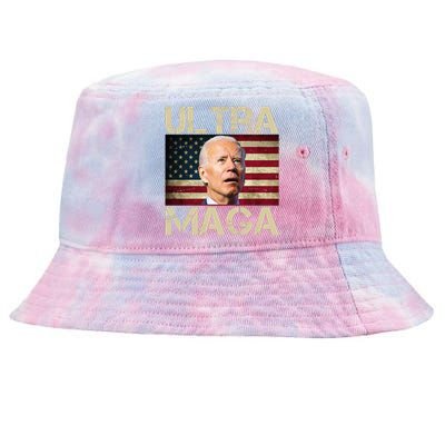 Ultra Maga Usa Flag Joe Biden Funny Tie-Dyed Bucket Hat