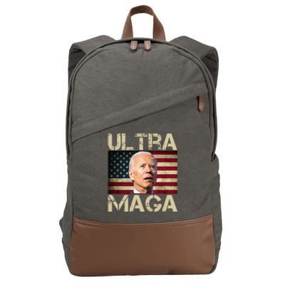 Ultra Maga Usa Flag Joe Biden Funny Cotton Canvas Backpack