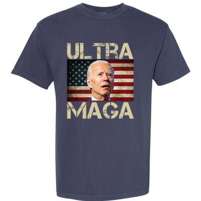 Ultra Maga Usa Flag Joe Biden Funny Garment-Dyed Heavyweight T-Shirt