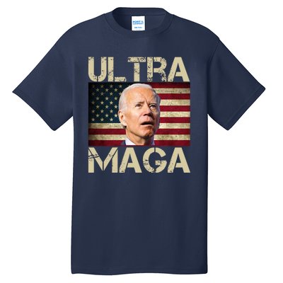 Ultra Maga Usa Flag Joe Biden Funny Tall T-Shirt