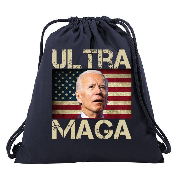 Ultra Maga Usa Flag Joe Biden Funny Drawstring Bag