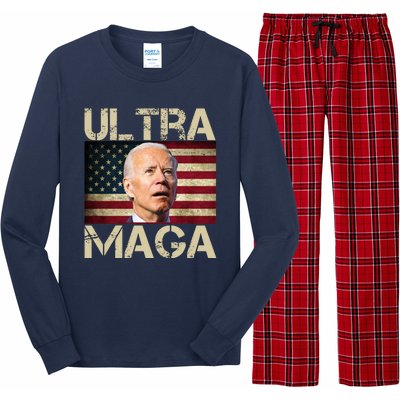 Ultra Maga Usa Flag Joe Biden Funny Long Sleeve Pajama Set