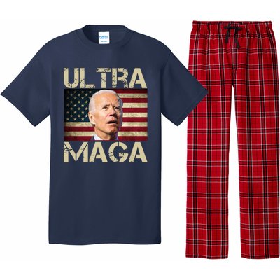 Ultra Maga Usa Flag Joe Biden Funny Pajama Set