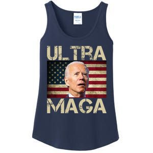 Ultra Maga Usa Flag Joe Biden Funny Ladies Essential Tank