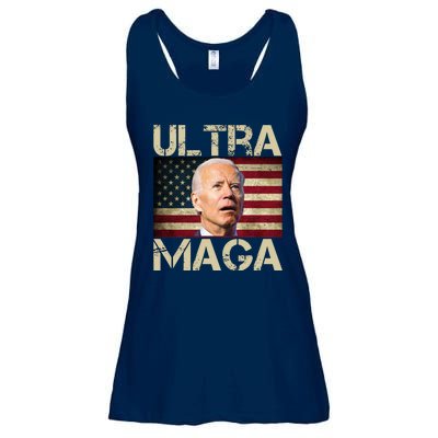 Ultra Maga Usa Flag Joe Biden Funny Ladies Essential Flowy Tank