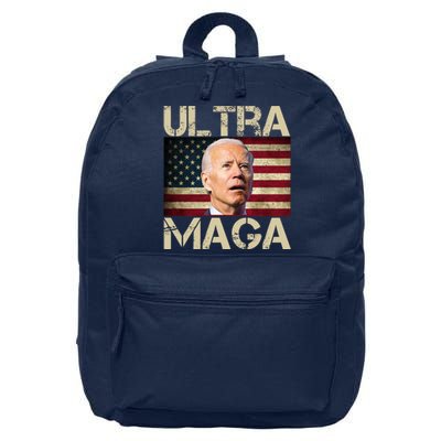 Ultra Maga Usa Flag Joe Biden Funny 16 in Basic Backpack