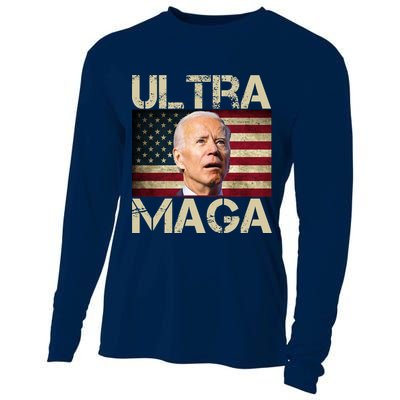 Ultra Maga Usa Flag Joe Biden Funny Cooling Performance Long Sleeve Crew