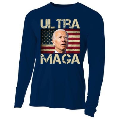 Ultra Maga Usa Flag Joe Biden Funny Cooling Performance Long Sleeve Crew