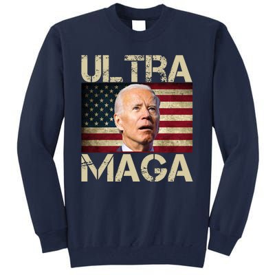 Ultra Maga Usa Flag Joe Biden Funny Tall Sweatshirt