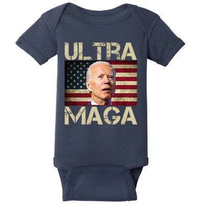 Ultra Maga Usa Flag Joe Biden Funny Baby Bodysuit