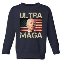 Ultra Maga Usa Flag Joe Biden Funny Toddler Sweatshirt