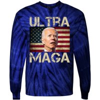 Ultra Maga Usa Flag Joe Biden Funny Tie-Dye Long Sleeve Shirt