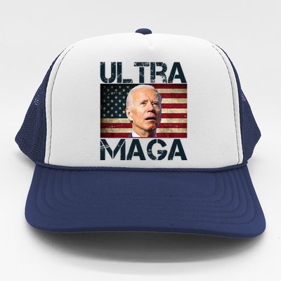 Ultra Maga Usa Flag Joe Biden Funny Trucker Hat