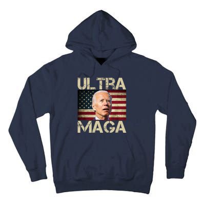 Ultra Maga Usa Flag Joe Biden Funny Tall Hoodie