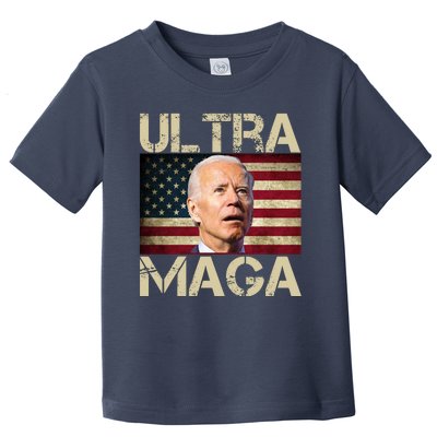 Ultra Maga Usa Flag Joe Biden Funny Toddler T-Shirt