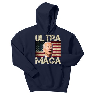 Ultra Maga Usa Flag Joe Biden Funny Kids Hoodie