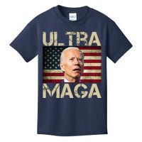 Ultra Maga Usa Flag Joe Biden Funny Kids T-Shirt