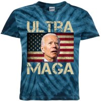 Ultra Maga Usa Flag Joe Biden Funny Kids Tie-Dye T-Shirt