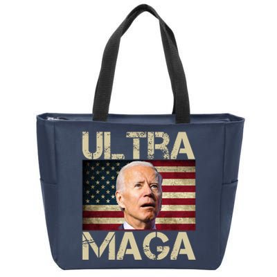 Ultra Maga Usa Flag Joe Biden Funny Zip Tote Bag