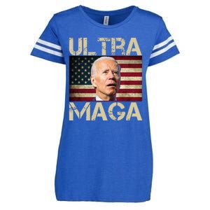 Ultra Maga Usa Flag Joe Biden Funny Enza Ladies Jersey Football T-Shirt