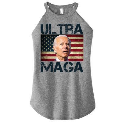 Ultra Maga Usa Flag Joe Biden Funny Women's Perfect Tri Rocker Tank