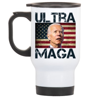 Ultra Maga Usa Flag Joe Biden Funny Stainless Steel Travel Mug